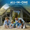 thumbnail image 4 of Inflatable Camping Tent, 4-6 Person Inflatable Tent for Camping, Easy Setup Waterproof Glamping Tent with Skyscreen, PVC 2 Door and Skylight, Pump, Stove Jack, Mosquito Screen, Pole, 4 of 9