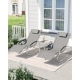 thumbnail image 1 of AKDSteel Patio Chaise Lounge Set Of 3, Outdoor Pool Recliner Chairs With Adjustable Backrests, Armrests, And Side Table For All-Weather Use, 1 of 7