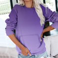 thumbnail image 2 of HKEJIAOI 2023 Women Haut Col Rond Couleur Bloc Mi-Lourd Long Sleeve Haut, 2 of 6