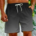 thumbnail image 4 of Meichang Mens Gradient Swim Trunks Summer 5 Inch Quick Drying Swimming Shorts Casual Elastic Waist Surfing Boardshorts Lightweight Drawstring Bathing Suits with Pockets Gray 5XL, 4 of 9