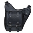 thumbnail image 1 of Mens Vintage Canvas Shoulder Messenger Bag Chest Leather Patchwork Messenger Bag(03-2BLACK), 1 of 5