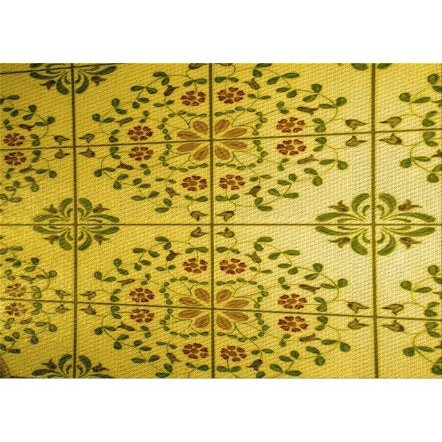 Ahgly Tapis Rectangulaire Lavable en Machine Intérieur Transitionnel Jaune, 5 Pieds x 7 Pieds