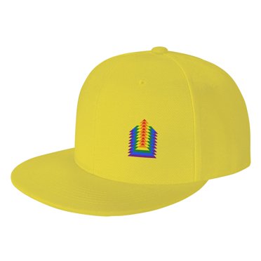 ZICANCN Lgbt Rainbow Pride Baseball Caps, Trucker Hats for Men And Women, Adjustable Breathable Flat Caps, Yellow