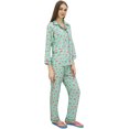 thumbnail image 4 of Bimba Pyjama Vert à Manches Longues pour Femmes avec Chemise, Tenue de Nuit-12, 4 of 6