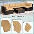 thumbnail image 4 of Outsunny 14Pcs Outdoor Cushion Covers, Patio Cushion Covers Replacement for Rattan Sofa Set - No Cushion Included, Light Yellow, 4 of 10