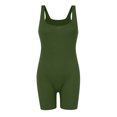 thumbnail image 4 of Timegard Bodysuit for Women Slim Workout Yoga Rompers Square Neck Sleeveless Short Jumpsuits Athletic, 4 of 5