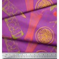 thumbnail image 3 of Soimoi Purple Moss Georgette Fabric Lemon Slice & Soft Drinks Summer Designs Print Fabric by Yard 42 Inch Wide, 3 of 3