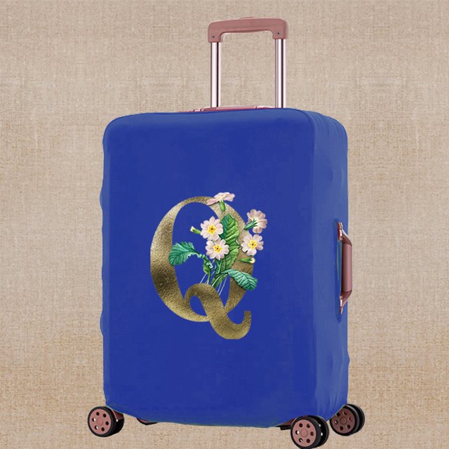 Luggage Cover Scratch Resistant Trolley Protective Case Apply To 18-32 Inch Golden Flower Print Suitcase Travel Accessory Covers 8Golden flower Q XL (29-32inch)