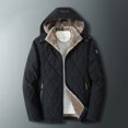 thumbnail image 2 of Windproof Jacket men Solid Casual Thicken Hooded Zipper Winter Keep Warm Windproof Jacket Coats, 2 of 6