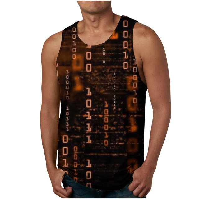 EGNMCR Débardeurs Homme Nouveau Débardeur pour Homme Impression Numérique 3D Débardeur Décontracté Sport Sans Manches Col Rond T-shirt Débardeur/chemise Chemisiers