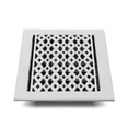 thumbnail image 4 of Cast Iron Floor Vent Cover 9″ x 9″ with Adjustable Damper – Heavy Duty Tudor Mushroom Design Decorative HVAC Register, Powder Coated Repaintable Rust-Free Air Vent Grille for Floors & Walls – VR 100, 4 of 8