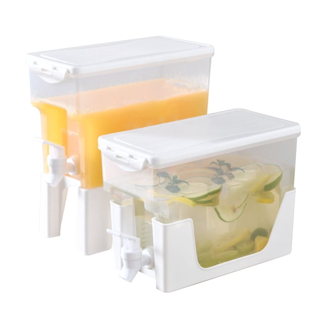 TIELUTT Distributeur de Boissons avec Robinet Sans Fuite et Couvercle Hauteur Ajustable Longs Contenants de Rangement pour Aliments Contenants de Préparation de Repas en Verre 3 Compartiments pour Rangement de Cuisine Organisateur d'Aliments Contenants Transparents fo