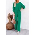 thumbnail image 2 of ORUYROP Ensemble de Pull 2 Pcs pour Femmes Haut Court à Manches Longues et Pantalon Large, 2 of 5