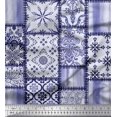 thumbnail image 1 of Soimoi Poly Georgette Fabric Paisley,Mandala & Quatrefoil Patchwork Printed Craft Fabric by the Yard 42 Inch Wide, 1 of 3
