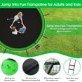 thumbnail image 4 of Jump Into Fun Trampoline 14FT, 1400LBS Trampoline for Kids and Adults with Enclosure, Basketball Hoop, Wind Stakes, LED light, Sprinkler and Socks, Outdoor Galvanized Full Spray Round Trampoline, 4 of 7