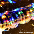 thumbnail image 3 of DAYBETTER Solar Rope Lights, 66FT LED Multi-Colour Waterproof Fairy Tree Rope Lights for Christmas Patio Garden Tree Wedding and Holiday Decor, 3 of 7