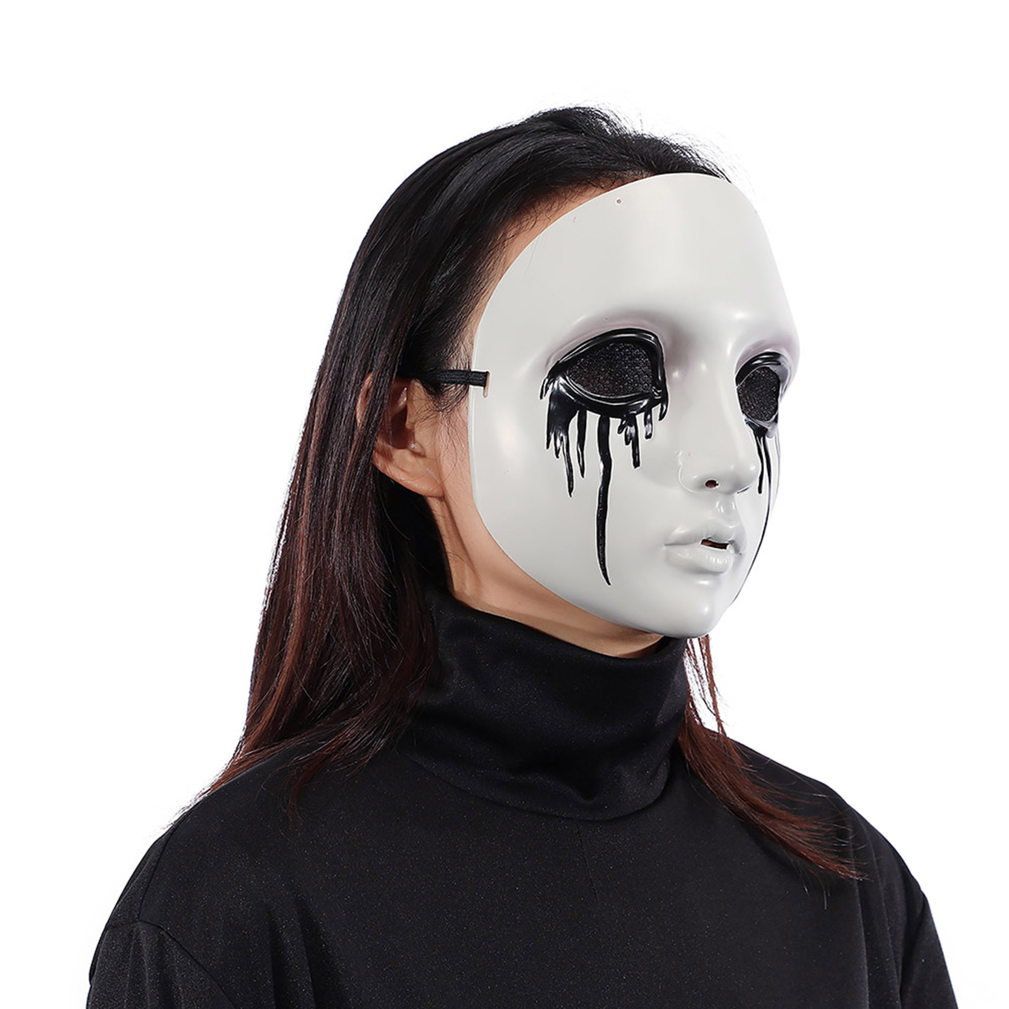 Masque intégral adulte déguisement fantôme à coulure noire unisexe Way to Celebrate