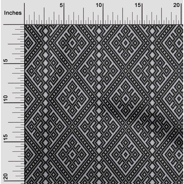 oneOone Georgette Viscose Fabric Ethnic Geometric Flame Stitch Decor Fabric Printed BTY 42 Inch Wide