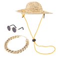 thumbnail image 2 of AMONIDA Fashion Pet Straw Hat, Pet Collar, Cat Pets, 2 of 8
