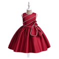thumbnail image 2 of WEAIXIMIUNG Robes pour Préadolescentes Formelles Asymétriques Robes pour Tout-Petites Sans Manches Couleur Unie Nœud Volants Robe de Fête Robe de Soirée Robe de Mariage, 2 of 8
