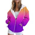 thumbnail image 1 of Chandails à Capuche Zippés pour Femmes Rabais de 50 % en Liquidation Mode Décontractée Imprimé d'Halloween Capuche Zippée Manches Longues Veste à Poches Haut, 1 of 4