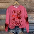 thumbnail image 2 of Rbaofujie Chandails à Capuchon Mignons Halloween Mode Femmes Décontracté Manches Longues Col Rond Imprimé Chandail pour Dames Hauts Blouse Rose Vif Chandail pour Femmes, 2 of 3