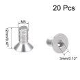 thumbnail image 2 of Unique Bargains Vis de Machine à Tête Plate M5x12mm Vis Hexagonale Intérieure Boulons de Fixation en Acier Inoxydable 304 20 Pcs, 2 of 3