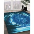 thumbnail image 3 of Ahgly Company Tapis d'Intérieur Lavable à la Machine, Carré, Transitionnel, Bleu Ciel Profond, Tapis de Zone, 4 Pieds Carré, 3 of 7