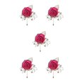 thumbnail image 2 of relayinert Broche Moderne Minimaliste Unique et à la Mode Pièce de Déclaration Épingles de Luxe pour Mariages Rose Rouge 5Set, 2 of 6