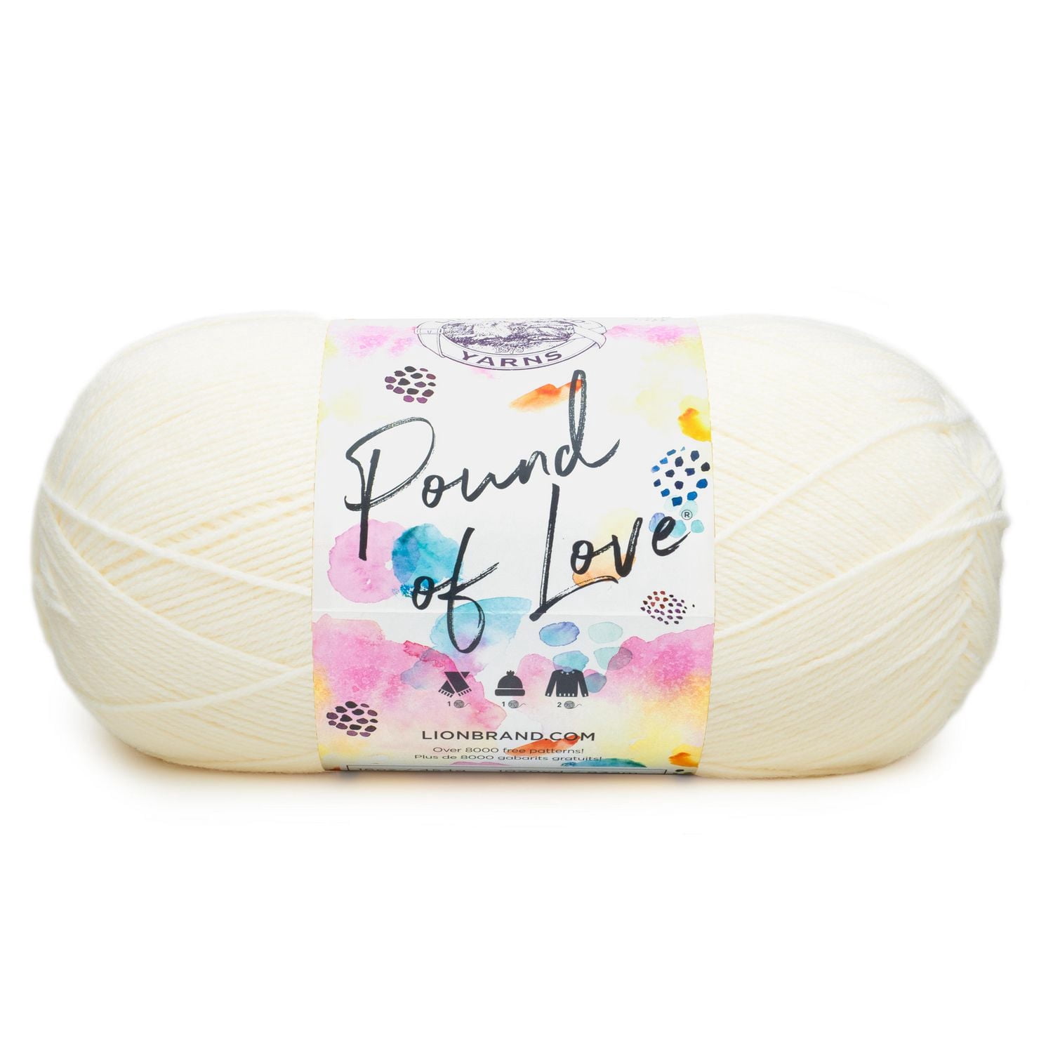 Fil Lion Brand Pound of Love® Blanc Antique Fil acrylique moyen/peigné n° 4, 454g/ 932m, 1CT
