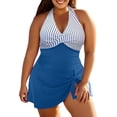 thumbnail image 1 of PMVFHDE Plus Size Swimsuit For Women Swim Dress One Piece Bathing Suit With Cross Back Design And Flowy Skirt, 1 of 6