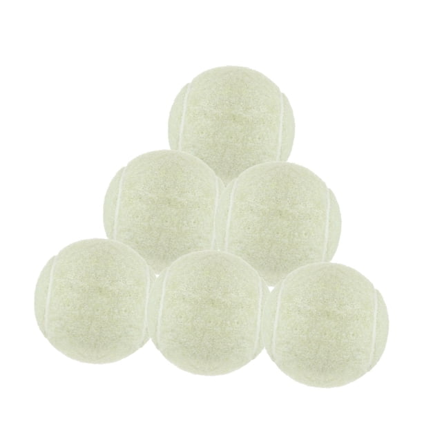 Almencla 6Pcs Tennis Balls Practicing Workout Wear Resistant for Games Outdoor Indoor White