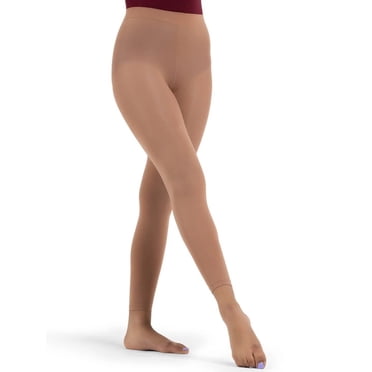 Capezio Women's Footless Tight With Self Knit Waist Band - 1917 (Suntan, L/XL)
