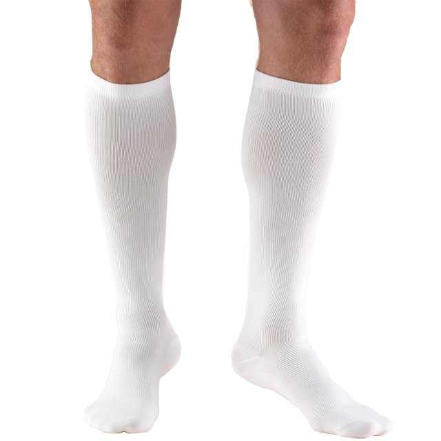 Truform Knee High Dress Socks: 15 - 20 mmHg, White, X-Large
