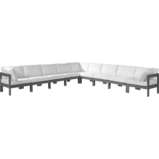 Meridian Furniture Nizuc Sectionnel Modulaire de Patio Extérieur Blanc