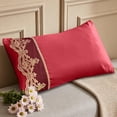 thumbnail image 4 of Solid Color Lace Embroidered Pillowcase Pair Soft Skin-Friendly Home Bedding Cover, 4 of 6