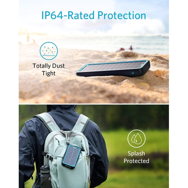 Anker PowerCore Solar 10000mAh Power Bank, 15W USB-C with Dual