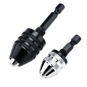 2PCS 1/4" Hex Shank Keyless Mini Ensemble de glissières de forage - 0,3-3,6 mm & Tailles 0,8-8mm, Construction en métal lourd, adaptateur de changement rapide pour tournevis sans fil, perceuses & Grinders, puissance essentielle