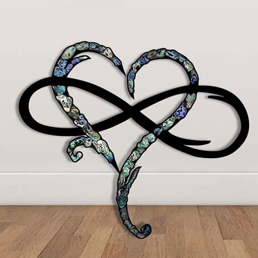 Iumwxz Eternal Wrought Iron Decoration Indoor Ornaments Metal Wall Decoration Infinitys Heart-Steel Wall Decor Metal Wall Art 25*30cm home decor Multicolor iron Deals on home