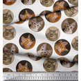 thumbnail image 3 of Soimoi Modal Satin Fabric Cat Face Animal Decor Fabric Printed Yard 42 Inch Wide, 3 of 3