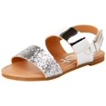 thumbnail image 1 of bebe Girls Metallic Sandals with Chunky Glitter Strap (Little Kid/Big Kid), 1 of 7