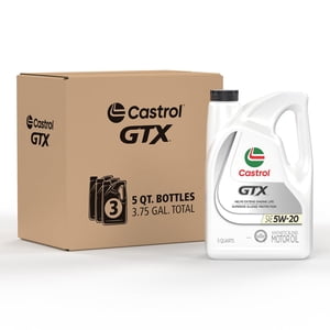 Castrol GTX Ultraclean 5W-20 Synthetic Blend Motor Oil 5 Quarts Pack of 3