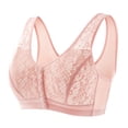 thumbnail image 1 of Bocqde Women's Front Button Closure Bralettes Sexy Solid Soft Support Full Coverage Bras Embroidery Thin Style Breathable Wire-Free Underwear Daily Bras, 1 of 4
