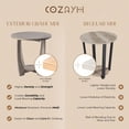 thumbnail image 3 of COZAYH Rustic Farmhouse Round End Table with Storage Shelf for Living Room, Grey, 3 of 8