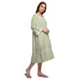 thumbnail image 2 of Moomaya Chemise de Nuit Évasée en Coton pour Femmes, 2 of 6