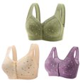 thumbnail image 1 of Timegard 3pc Plus Size Bras for Women Front Closure Button Full Support Bralette Comfort Seniors Bras, 1 of 6