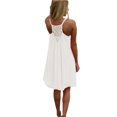 thumbnail image 2 of Innerwin Mini Dress Solid Color Ladies Tank Party Scoop Neck Baggy Summer Beach Sundress White L, 2 of 8
