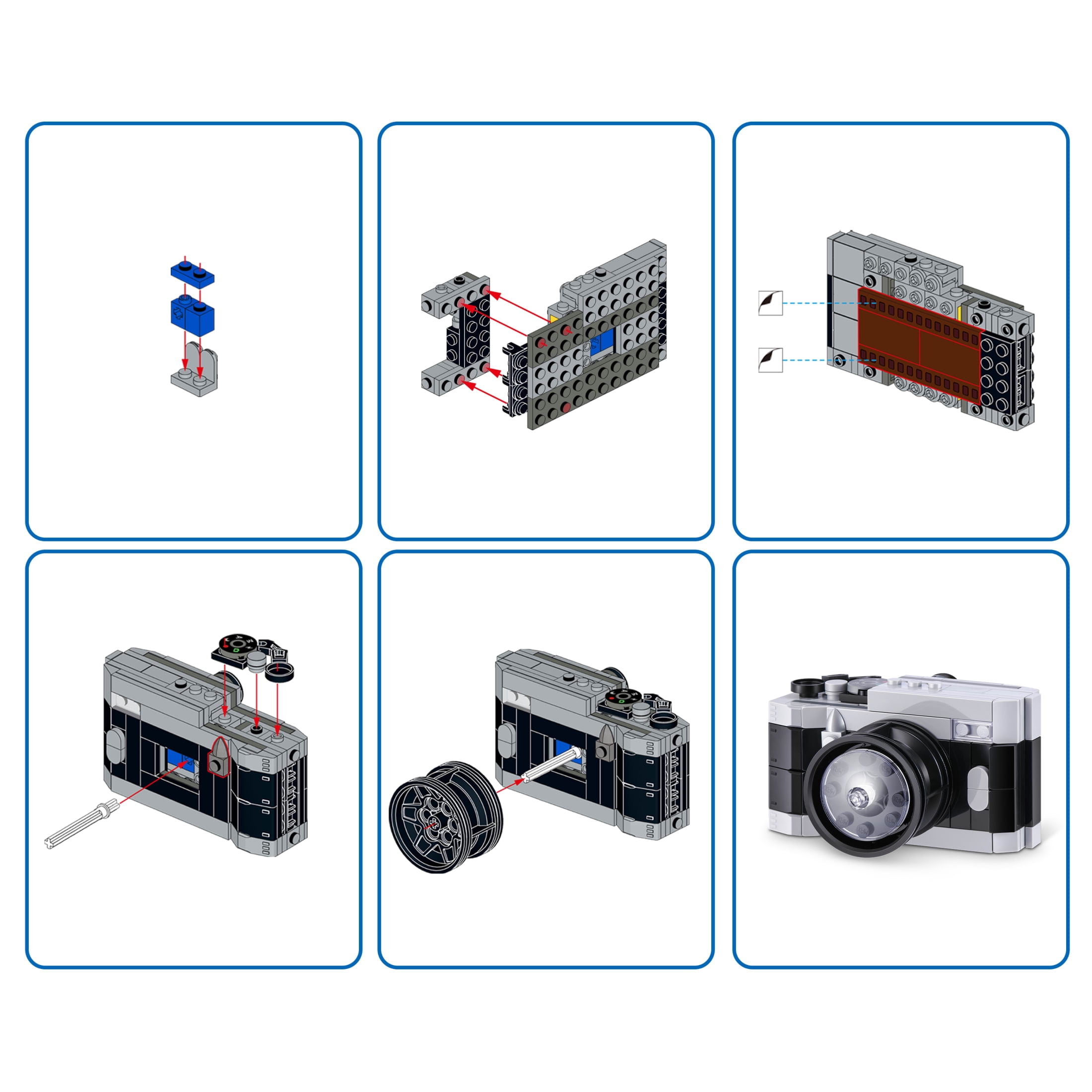 MAX Build More Premium Retro Series 2 (Camera) by ZURU : Jouet déballage avec mini briques à collectionner, jusqu'à 188 pièces, 4 designs à construire. Pour enfants, préados, adultes, dès 8 ans.
