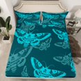 thumbnail image 2 of Erosebridal Boho Skull Full Sheet Sets, Skeleton Moth Bedding Full Size, Red Gold 4 Pieces, 2 of 7
