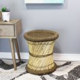 thumbnail image 4 of Natural Geo Tabouret d'Appoint en Moray - Tissé à la Main Vert Marine, 4 of 5